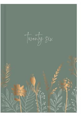 2026 A6 Pocket Diary Week to View - Green Gold Botanical Wallet Size Hardcover Foil Leaf Design - Lightweight Compact Portable Organiser Notebook - Student Fashion Diary Gift