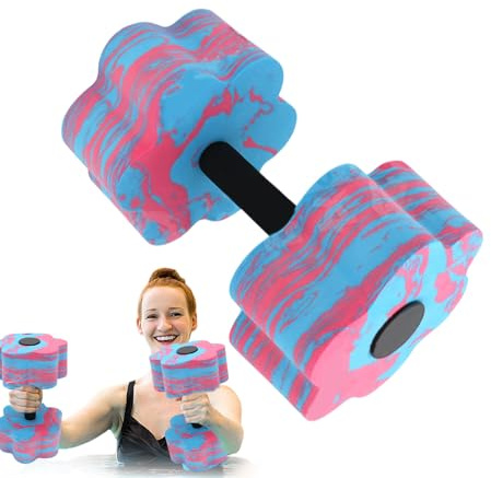 Water Fitness Weights – Lightweight Aquatic Dumbbells, Soft Foam Construction, Reusable Floating Design with Anti-Slip Handles | Exercise Equipment for Men Women Swimming Pool Training Aqua