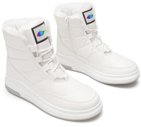 GLAMORA Botas de nieve mujer invierno impermeables y térmicas con forro de pelo, botines cálidos antideslizantes y cómodos para trabajo, montaña, senderismo, ciudad o actividades al aire libre