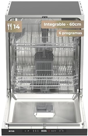 Lavavajillas Integrable Di.2Y - 60 cm, 14 Cubiertos, Eficiencia Energética D, 49 dB, Apertura Automática, Media Carga, 6 Programas, Lavavajillas Integrable 60 cm Panelable para Cocina Moderna