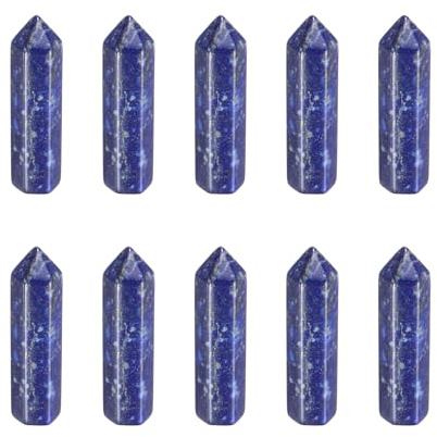 QUARKZMAN 10 Piezas Varillas De Cristal Lapislázuli Natural 33 X 8mm
