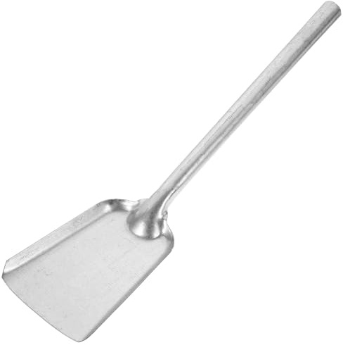 Paletta per camino in metallo con manico lungo, pala per carbone ispessita e paletta per cenere, paletta in ferro per barbecue, carbone, pulizia dei rifiuti da giardino, strumento efficiente per la