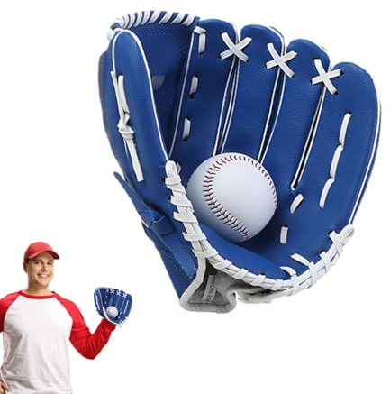 Baseballhandske för barn och barn – handske i PU-läder | förtjockad T-bal?Handske med vadderad handflata, hållbar träningshandskar för nybörjare och fysisk utbildning