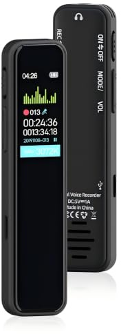Gonikli Enregistreur Vocal Espion, Mémoire 64 GB, Lecteur MP3 | Lecteur MP3, Rechargeable Par USB, Avec Fonction de Commande Vocale, Enregistreur Vocal Numérique Espion(10*2*1 )