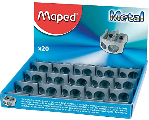 Maped Office And Stationery 506700 Taille-crayon classique à double trou en Métal, Métallique