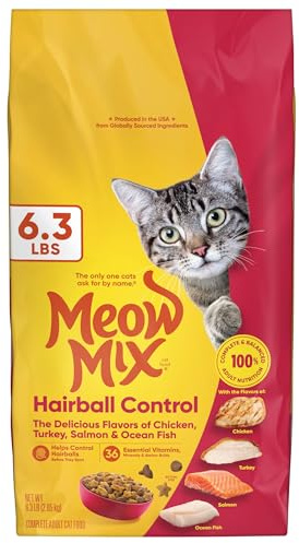 Meow Mix Hairball Control Dry Cat Food for Adult Cat, 6.3 lb. Bag