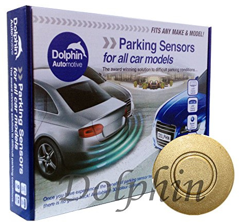 Dolphin Automotive DPS400 Reverse Parking Sensors Auto Express Award Winning In 32 Colours 4 Ultrasonic Radar Sensors Kit Audio Alert System Matt & Gloss Black +30 More Colours (Gold)