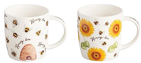 Price and Kensington Honey Bee Fine China Assorted Design Mug 340ml.