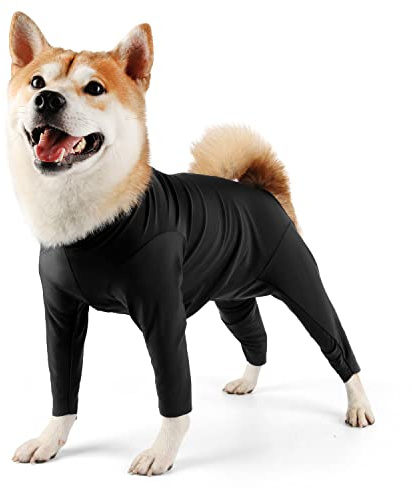 Dog Surgery Suit Female Spay Dog Onesie for Surgery Female Recovery Suit for Dogs Surgical Recovery Suit Male Neuter Dog Anti Shedding Suit Dogs Body Suits After Surgery Black/Medium