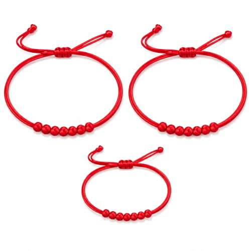 PHITECUS Red Bracelet protection for Newborn/Baby Girl/Baby boy/Girl and boy/Mommy and Me/family and Me. Amulet for Children. String for Good Luck and The Evil Eye., 7.62 cm , no gemstone
