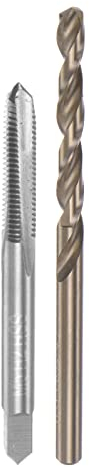 sourcing map Gewindebohrer- und Bit-Sets, M5 x 0,8 H2 Maschinengewindebohrer mit gerader Nut, 4,2 mm M35 Kobalt-Schnellarbeitsstahl (HSS-CO) Spiralbohrer