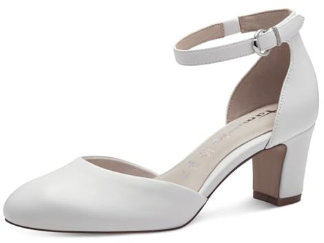 Tamaris Damen Klassische Ballerinas, Frauen Flats,Comfort Lining,TOUCHit-Fußbett,Slip-ons,klassisch elegant,Ballerinen,White Leather,37 EU