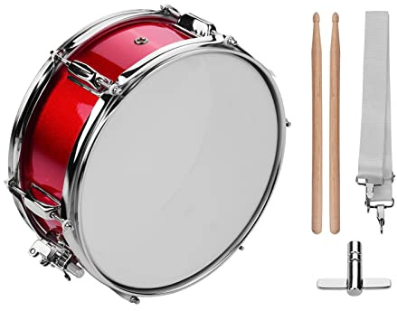 Sunydog 12 Zoll Snare Drum Set mit Drumsticks Stimmschlüssel und Schulterriemen, Percussion Instrument für Studenten und Anfänger Marching Snare Drum Marschtrommel Übungskit (Rot)