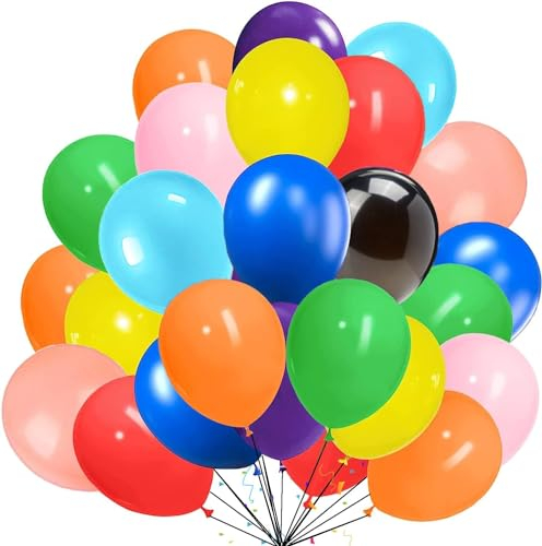 Tomario 50pcs Luftballons Geburtstag Party Ballon, natürliche Ballons Pack Helium Bunte Luftballons Latex Ballon für Geburtstag Hochzeit Jahrestag Baby Dusche Dekorationen, Party Dekorationen