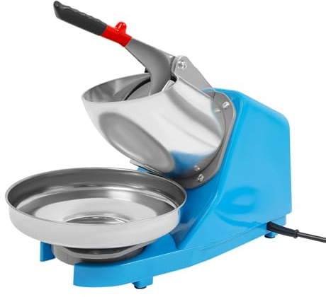 Crushers Machine Elektrischer Eisrasierer Maschine Ice Shaver Machine 65 kg/h, Edelstahl Eisbrecher Eiszerkleinerer 380 W mit Kunststoffschale Silber