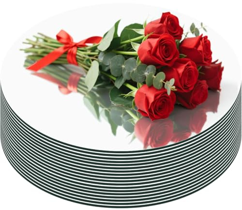 18PCS Round Mirror Trays, No Glass Acrylic Mirror Centerpieces for Table Candle Plate Circle Wall Mirror Tiles for Table Centerpieces Crafts Wedding Christmas Party Decorations (12inch/30cm)
