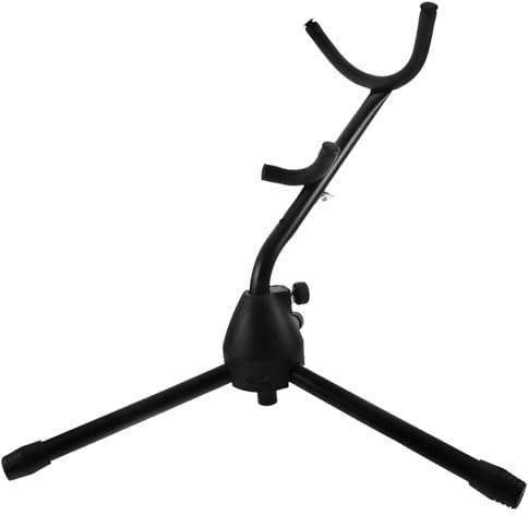 Baluue Soporte Trípode Acero Portátil Tenor Saxofón para Resistente de Aleatorio Estilo Negro y Antideslizante Adecuado para Casa y Aula de Música