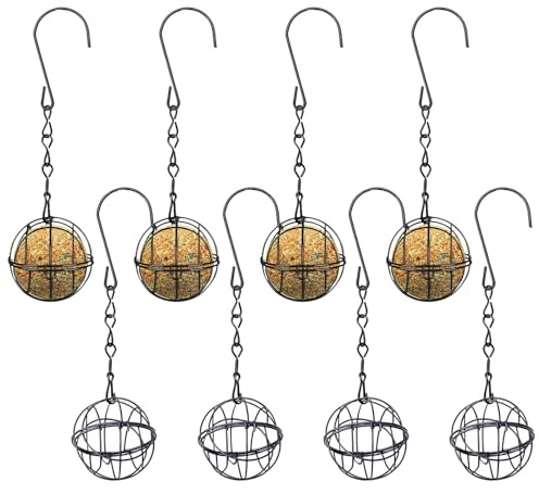 Distributeur de Nourriture pour Oiseaux Décoration Suspendue Robuste | Support pour Boules de Graisse et Station de Nourrissage pour Moineaux Pinsons Canaris Perruches Jardin Balcon Patio
