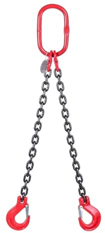 Élingues à chaîne Robustes, Crochets de Chargement certifiés for étiquette Poids, élingue à chaîne 5/16 Pouces, 3 tonnes, 2 Pattes, Plusieurs Longueurs(Load 3 Ton L 0.5 M (1.6 FT))