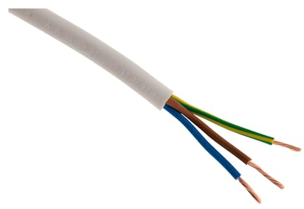 Zenitech - Câble d'Alimentation Électrique H05VV-F 3G1,5mm² - Câble Souple pour Usage Domestique, en Intérieur - Idéal Raccordement Appareils Électroménagers - Conforme à la Norme CE - Blanc - 10m