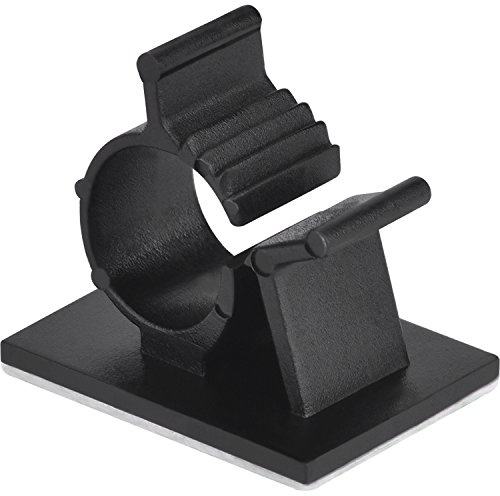 Hicarer CMGXJ15 30 Pack Adjustable Wire Clips Self-Adhesive Cable Clips Cord Clips Cable Management for Car, Computer, TV, Electrical,black,25 x 20 x 20 millimetres