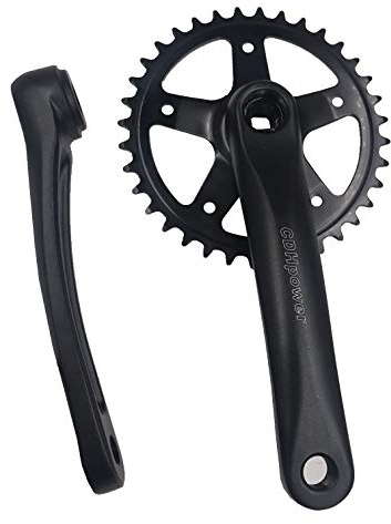 CDHPOWER 36T Single Speed Crankset 170mm x 36T for Mountain Road Bike Fixed Gear Bicycle Folding bicycle(Square Taper, Black,36T, Sprocket)