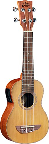 EKO GUITARS - UKU EVO UKULELE SOPRANO EQ, Ukulele Soprano con Equalizzatore Top Abete, Fasce e Fondo in Mogano, Colore Natural