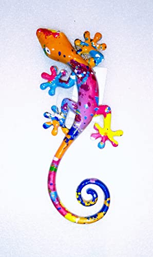 Idellia SALAMANDRE MULTICOLORE MURALE OU A POSER EN RESINE