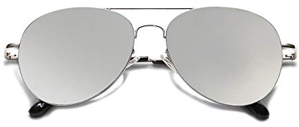 SOJOS Mode Metallrahmen Verspiegelt Linse Unisex Sonnenbrille mit Frühlings Scharnieren SJ1030 mit Silber Rahmen/Silber Linse