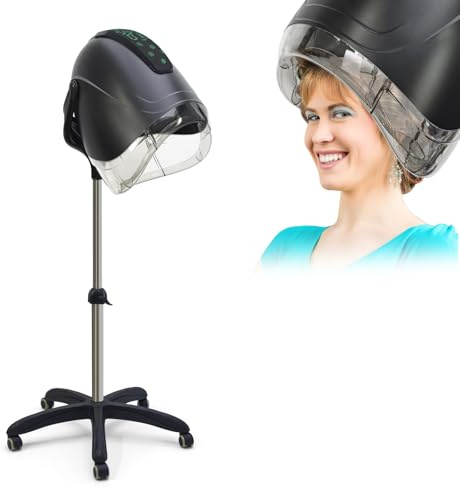 Elitzia Ionic 1000W Professional Hooded Hair Dryer Salon Standard Hair Drying Machine Versatile Styling 8 Mode Operation Heating Device for Home and Salon ET1717B (Black Five Legs