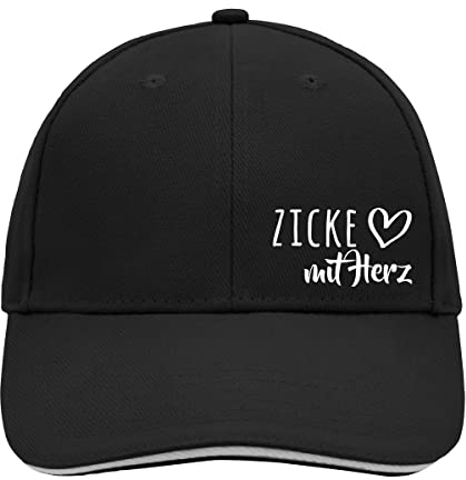 Huuraa Cappy Mütze Zicke mit Herz Geschenk Black/Light Grey Zicke Präsent
