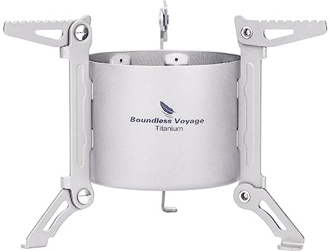 Boundless Voyage Titanium Mini Alcohol Spirit Stove with Foldable Stands Legs Outdoor Camping Ultralight Backpacking Burner Furnace