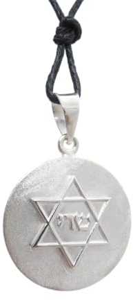 Cozzi Gioielli Stella di David : Ciondolo in Argento 925 - Pendente con Girocollo in Cordoncino - Simbolo Ebraico - Israele