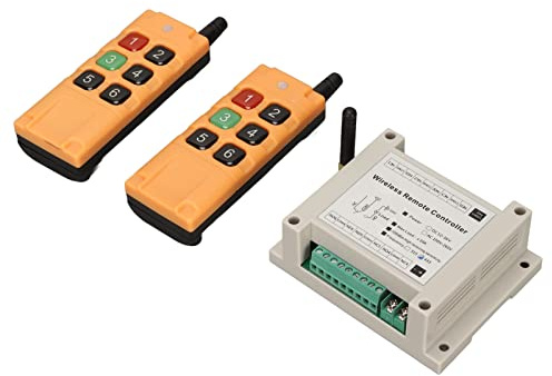 Wireless Remote 33MHz 6 Channel 6 Keys LED Light Switch Relay Radio Transmitter Receiver Kit for Lighting Lifting Equipment Smart Home Control DC1