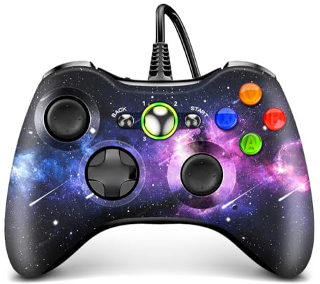 AceGamer Wired Controller for Xbox 360 & PC - Dual-Vibration, Compatible with Xbox 360 Slim & Windows 7-11