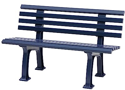 PROREGAL Gartenbank Antigua | 2-Sitzer | Blau | HxBxT 74x120x54cm | Witterungs- & UV-beständiger Kunststoff | Parkbank Sitzbank Außenbereich Garten Balkon Terrasse
