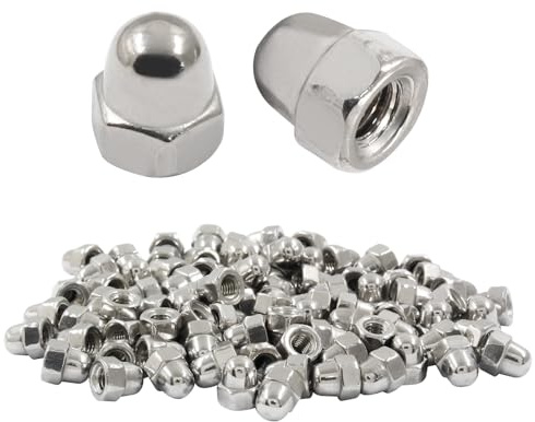 Hitefu 100PCS M4-0.7mm Acorn Cap Nuts