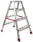 Marvin Scala in Alluminio 4 + 4 Gradini Doppia Salita Nancy Sgabello Pieghevole Richiudibile Salvaspazio Ripiegabile Robusta Multiuso con Pedata Larga Resistente (4 + 4 Gradini)