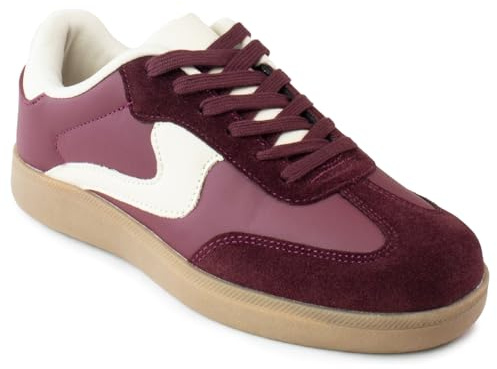 RF ROOM OF FASHION Women's Casual Low Top Trendy Fashion Sneakers Flats, Wine Pu - New, 4.5 UK