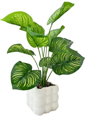 35CM Fake Plants Small Artificial Faux Plants with Pot for Home Office Farmhouse Bedroom Living Room Desk Kitchen Windowsill Indoor Outdoor Decor