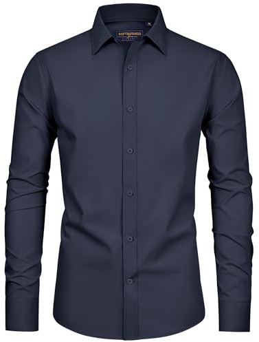 siliteelon Mens Shirts Casual Long Sleeve Shirts for Men Adult Work Stretch