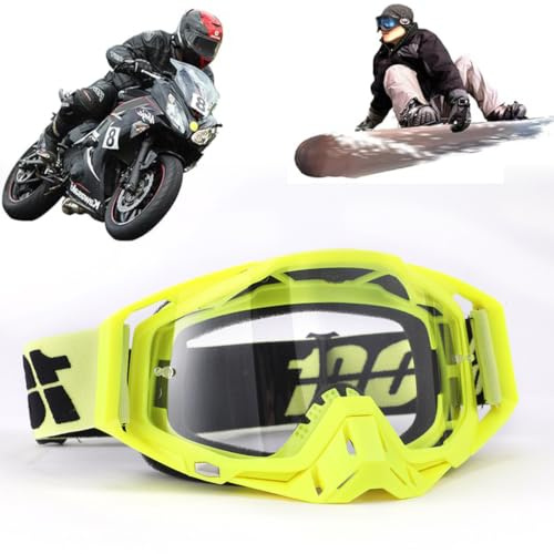 Yoihuqi Occhiali da motocross, occhiali antivento e antipolvere per motocross, occhiali da sci, occhiali da cross per dirt bike, occhiali antiappannamento e UV, occhiali da corsa per fuoristrada, per