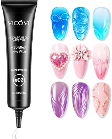 LOPHE Colla per Gel Unghie, 2 x 15ml Gel per Colla con Strass, Super Forte Colla Gel UV, per Nail Art Strass Unghie Charms Nail Gems per Fai Da Te