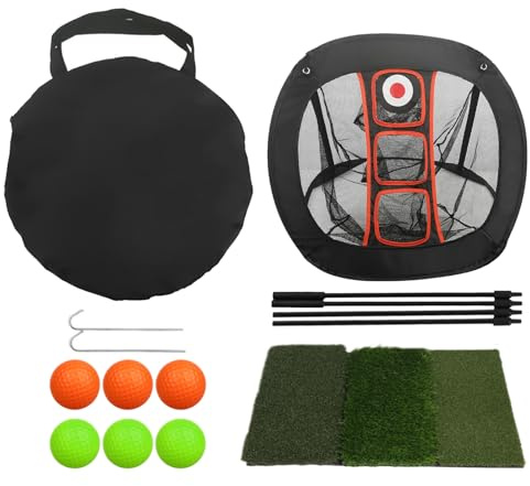 Filet de Golf pour l'Entraînement au Chip - Nylon Pliable | Filet de Practice avec d'Entraînement - Drive Précision Distance, Intérieur Extérieur Jardin, Hommes Femmes Golfeurs Adolescents