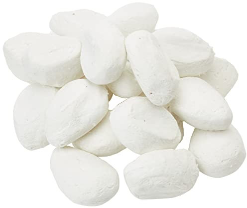 The Stove Wizard Gas Fire Replacement Pebbles Coals 20 Large White Ceramic Pebbles for Gas, LPG, Bio Ethanol and Electric Fires. Approximate size 70mm x 50mm x 40mm