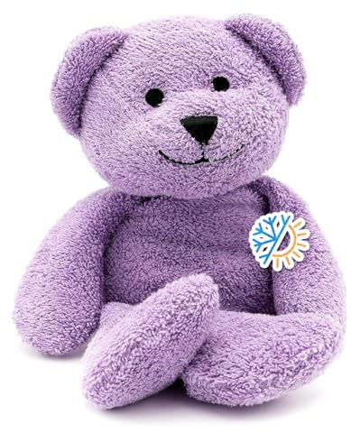 Thermal-Aid® (Tumble The Lavender Bear) – Washable Heating Pad & Ice Pack for Kids – Microwave & Freezer Safe, Plush Hot/Cold Pack with Natural Corn Filling – Reusable Comfort