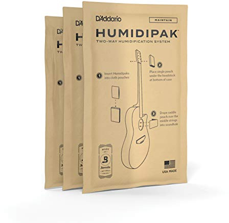 D'Addario Accessories Guitar Humidifier Packs - Two-Way Humidification System Conditioning Packets - For Maintaining Proper Guitar Humidification Level - 3 Maintain Replacement Packets