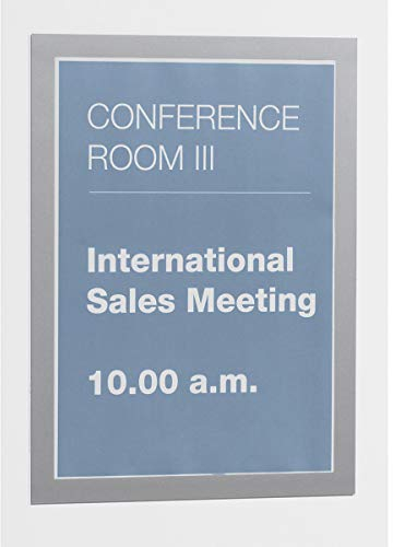 Durable Info-Rahmen Duraframe (A4, selbstklebend mit Magnetverschluss) 10 Stück, silber, 488223