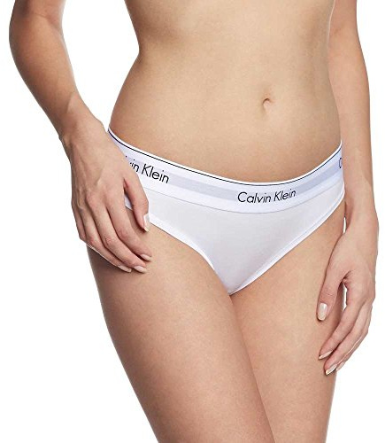 Calvin Klein Damen Slip Bikini Form Unterwäsche, Weiß (White), XL