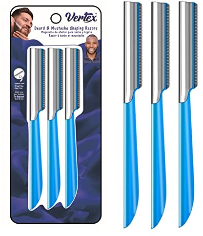 Beard Shaping Razor Tool Mustache Straight Edge Travel Razors Stainless Steel For Eyebrow Grooming Kit Trimmer Blade For Men Bag Use After Black Color Dye Balm Oil Wash Replacement Disposable Clippers